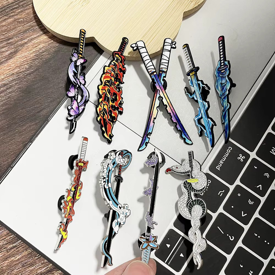 Bandai Emaille-Pin-Set, Demon Slayer Nichirin Schwert, Anime Katana Broschen, Bunt - Bild 3