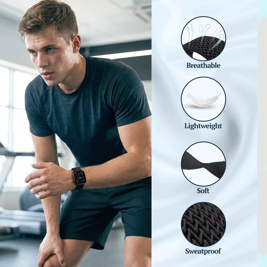 Nylon-Schlaufenarmband für Apple Watch, Textil/NATO, Unisex, Gemustert - Bild 5