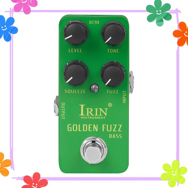 Irin RS-20 Golden Fuzz Bass Effektpedal in Gold und Grün für E-Gitarren und Bass mit True Bypass - Bild 1