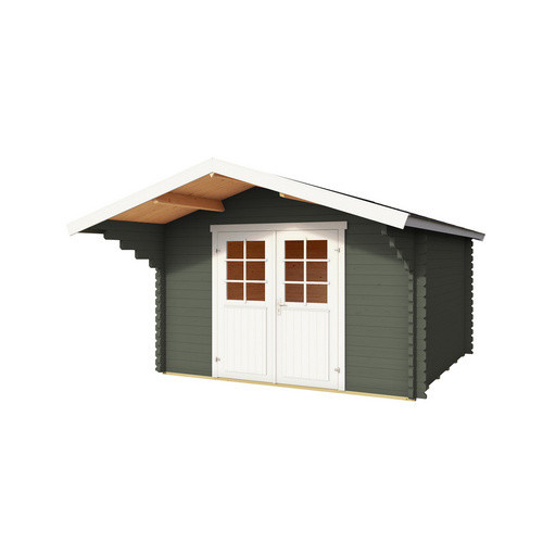 Lasita Gartenhaus Viljandi in Grüngrau mit Außenmaßen B: 339,7 cm, H: 245,1 cm, T: 445 cm - Bild 2