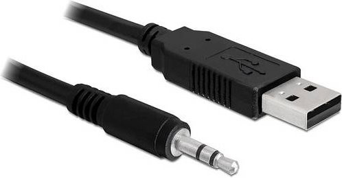 Delock USB 2.0 auf 3,5mm Klinke Kabel in Schwarz, Länge: 1,80 m - Bild 1