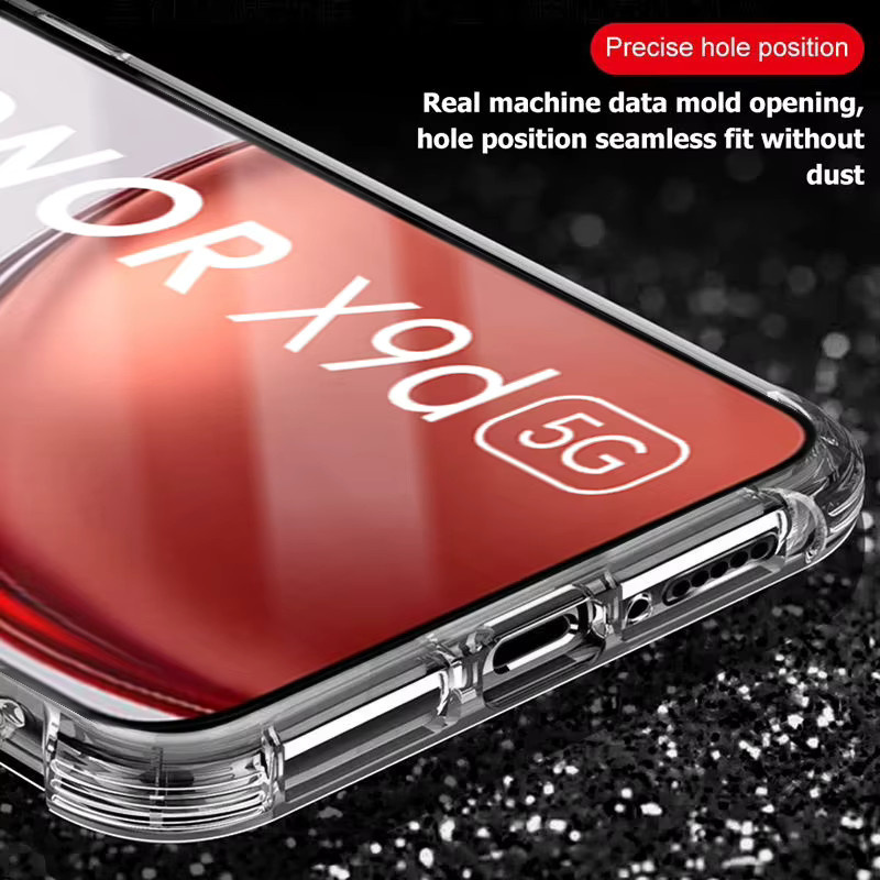 Honor X9d 5G Schutzhülle aus klarem Silikon, 1,5 mm Dicke, Transparent - Bild 2