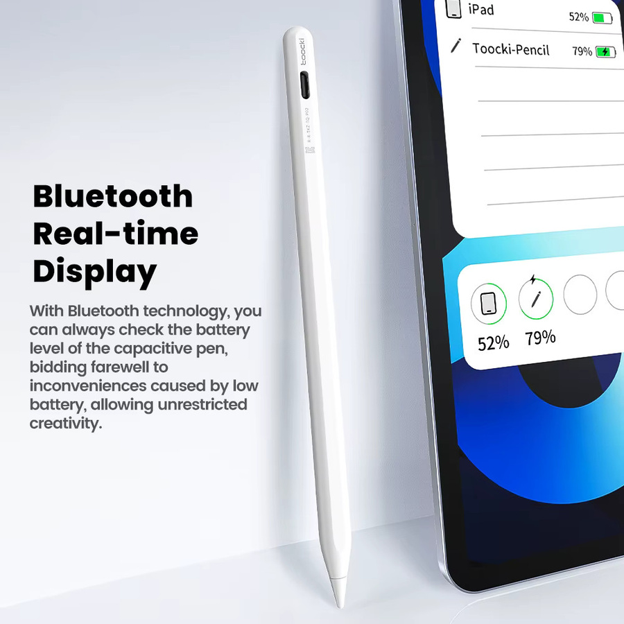 Toocki Bluetooth-Stylus für Apple Pencil mit Handballenerkennung in Weiß, kompatibel mit iPad Pro, Mini und Air (2018-2022), inklusive austauschbarer Stiftspitze - Bild 3