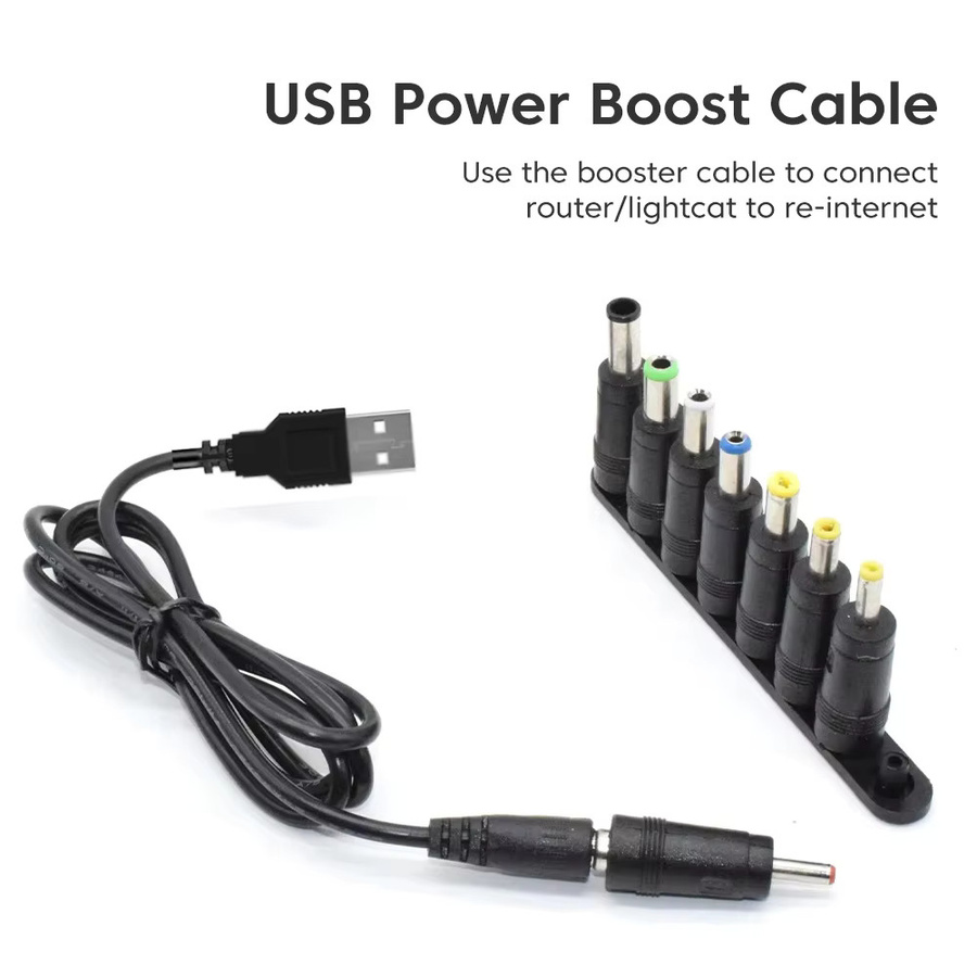 BSN USB-auf-DC-Ladekabel 5V zu 12V Aufwärtswandler mit USB-A und Barrel Plug in Schwarz - Bild 2
