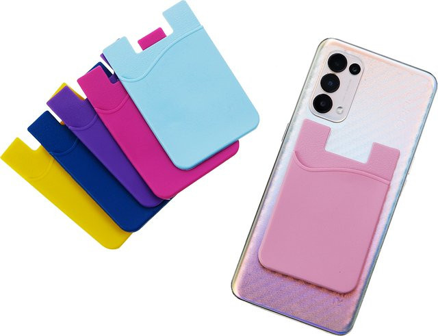 Silikon Handy Gesäß Tasche als elastischer Kartenhalter und Brieftasche in Weiß - Bild 1