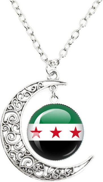 SKY FLAG Halskette, Syrien Nationalflagge, Silber, Damen - Bild 1