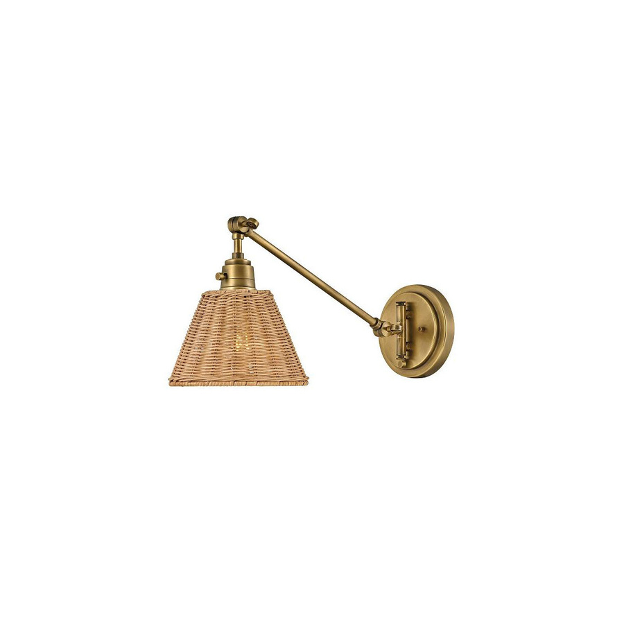 Hinkley Arti Wandleuchte in Messing mit Rattan-Elementen im Boho-Stil - Bild 1