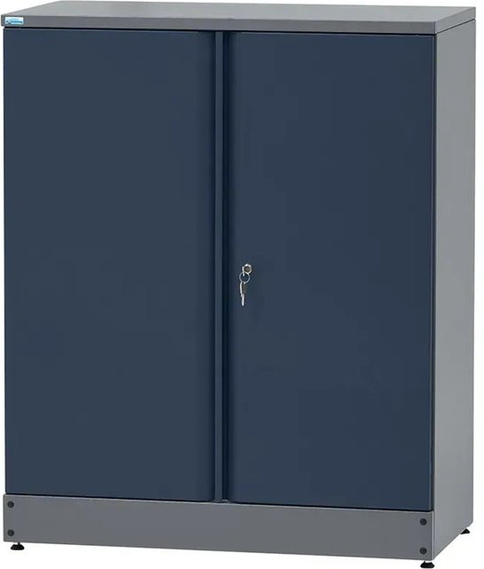 Küpper Hochschrank Dunkelblau mit 2 Türen und 3 Fachböden, H: 110 cm, B: 45 cm, T: 30 cm - Bild 1