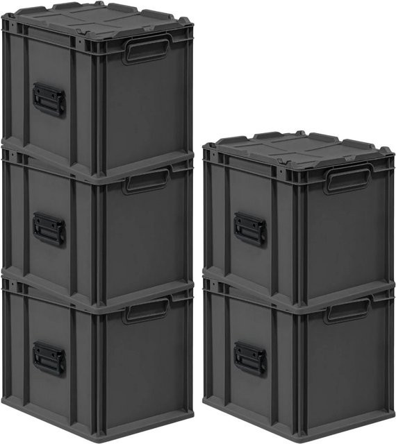 PROREGAL Supersparset 5x Eurobox Nextgen Portable Transportbehälter Schwarz, H x B x T: 33,5 x 30 x 40 cm, 30 Liter - Bild 1
