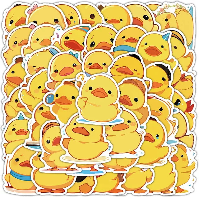 GOGOTU Kleine Gelbe Ente Aufkleber, 50-teiliges Set - Bild 1