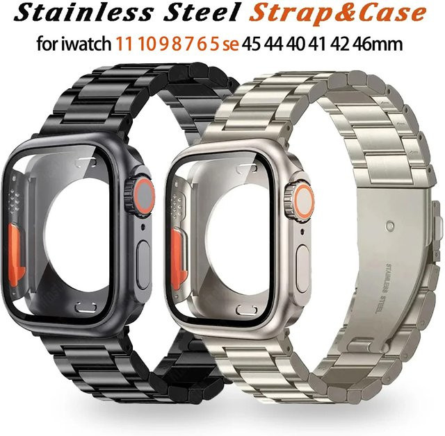 CAOWTAN Uhrenarmband Edelstahl, Silber, Unisex - Bild 1