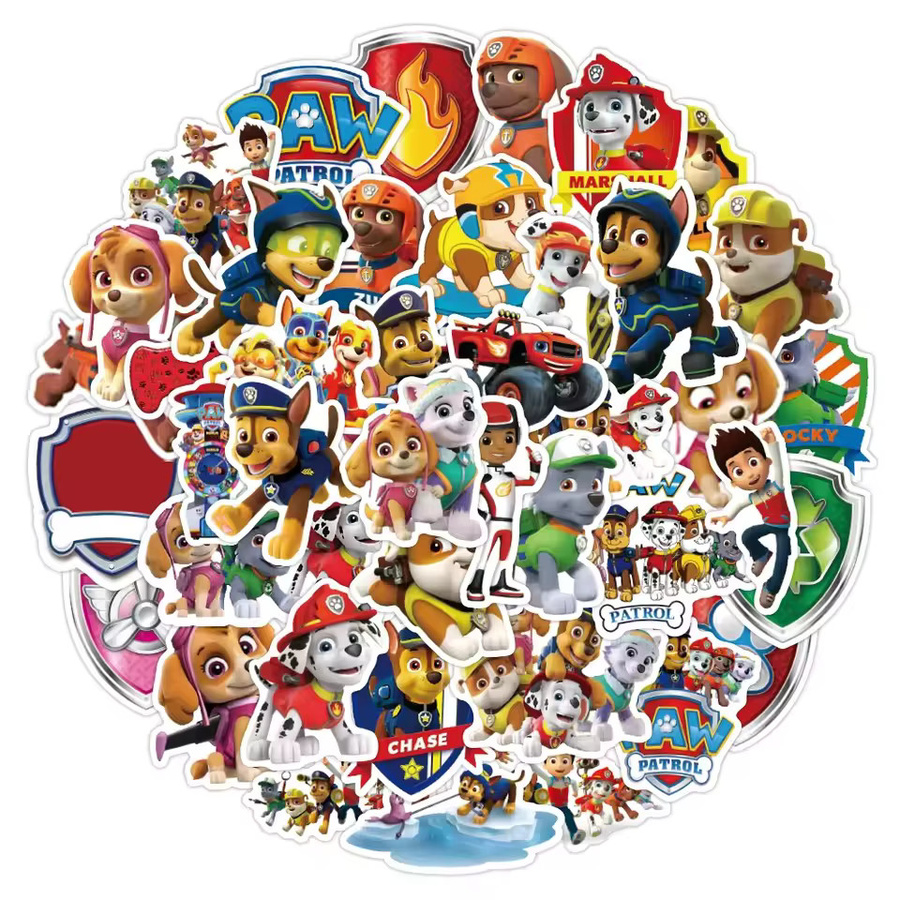50 Stück Paw Patrol Cartoon-Aufkleber für Kinder in Multicolor, niedliche Motiv-Aufkleber aus Papier für Schulbedarf und Belohnungen - Bild 5