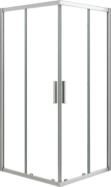 AICA Duschkabine Eckeinstieg mit Schiebetür aus ESG-Glas, Farbe: Transparent/Silber, B/T/H: 70 x 70 x 185 cm - Bild 1