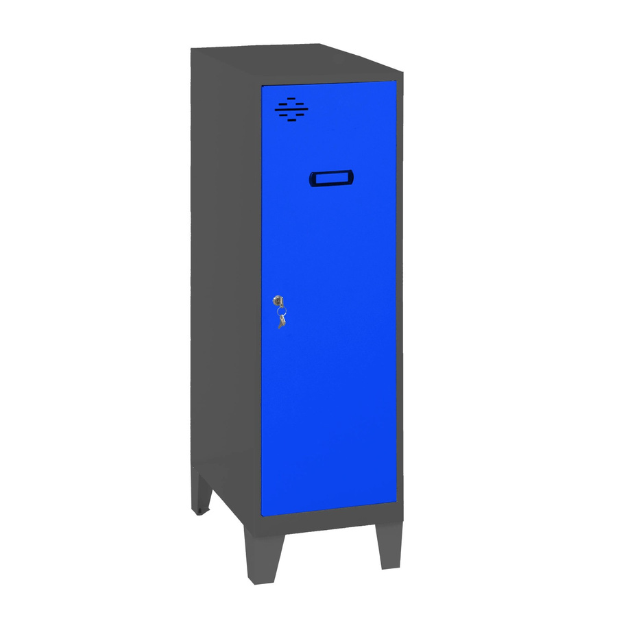Schließfachschrank PROREGAL AMEGO Spind mit 1 Fachboden und Standfüßen in Blau-Anthrazit, H x B x T: 101,5 x 30 x 50 cm - Bild 2