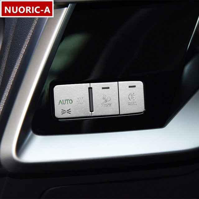 CNORICARC Scheinwerfer Schalter Tasten Abdeckung mit Pailletten Dekoration für Audi A3 8Y 2021-2022 Innenraum Zubehör - Bild 1