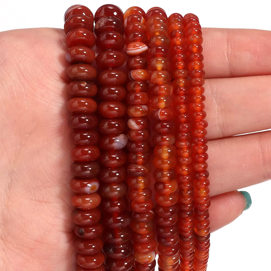 louleur Achat-Steinperlen, rot, 4/6/8 mm, Unisex - Bild 4