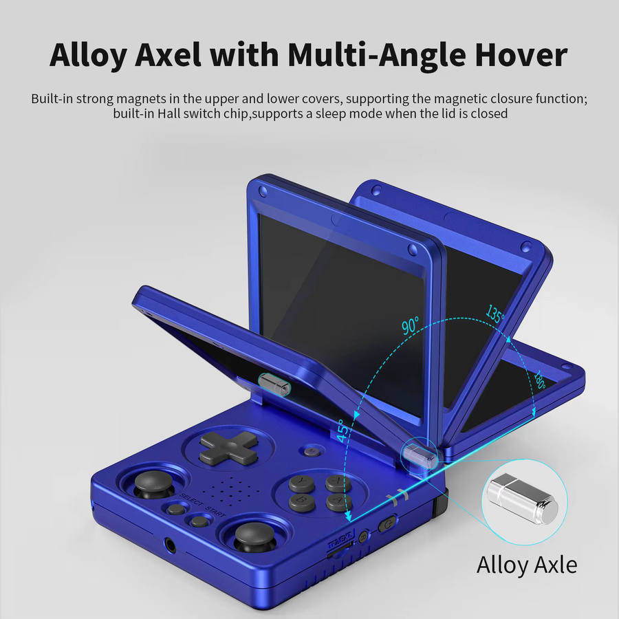 Anbernic RG34XXSP Retro-Spielekonsole in Blau mit 3,4-Zoll IPS Display, Linux 64-Bit, H700 Quad-Core und HDMI-Anschluss - Bild 2