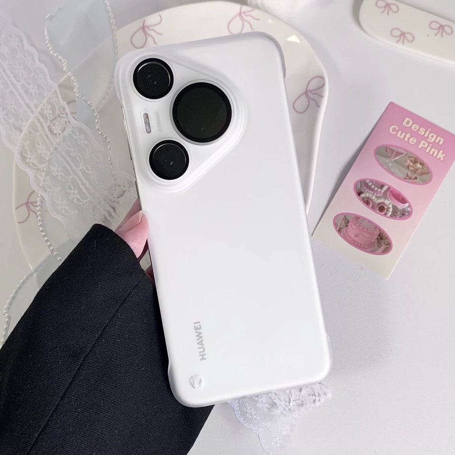 Huawei Kamera-HD-Glas-Rüstungshülle für Pura 80 70 Pro Plus P80 P70 Ultra in Weiß, Rahmenlose Matte PC Thin Cooling Cover - Bild 2