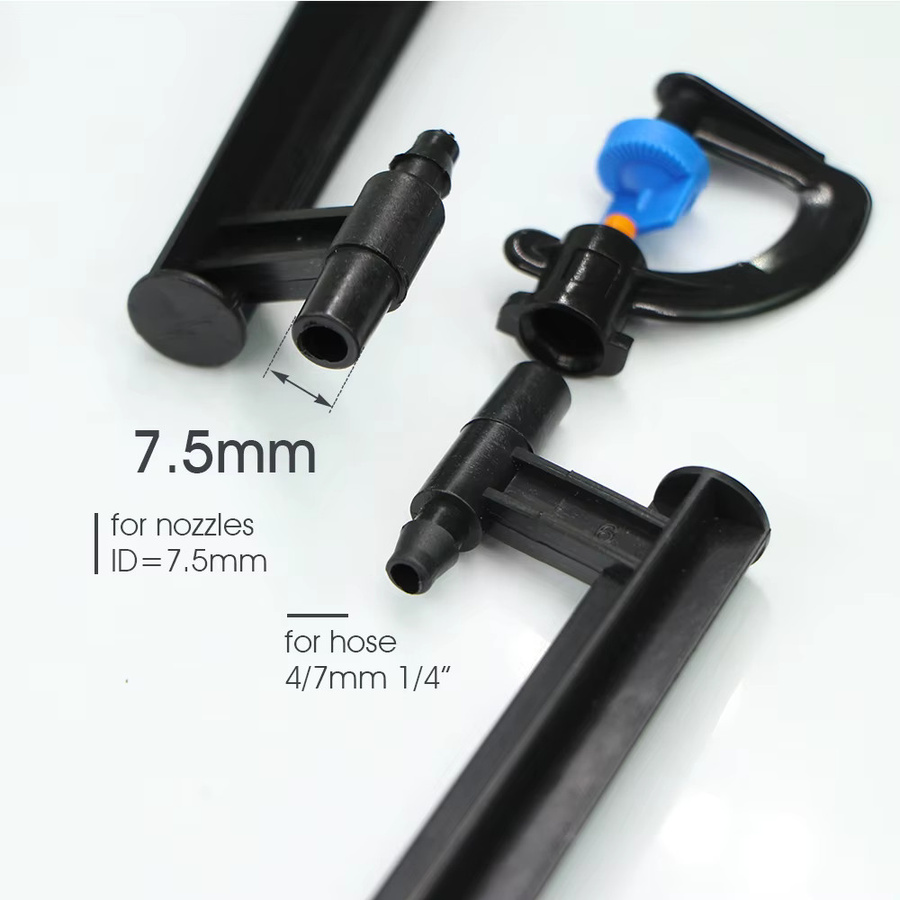20 Stück RBCFHI Steckverbinder Pfähle für Mikrosprinkler und Gartenbewässerung aus Kunststoff und Glasfaser, Schwarz, 1/4 Zoll - Bild 3