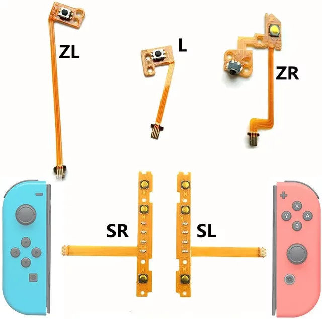 Data Frog Ersatz Flex-Kabel Set für Nintendo Switch Joy-Con Reparaturteile SL SR ZR ZL L Bandkabel - Bild 1