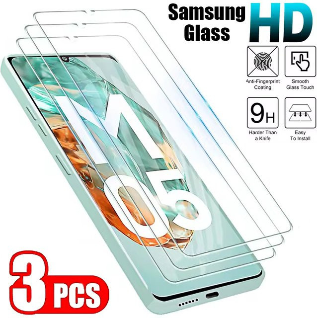 3er-Set Gehärtetes Glas Display Schutzfolie für Samsung Galaxy M13 M14 M15 M16 M01 Core M02 M02S M04 M05 M10 M10S M11 M12 Transparent - Bild 1