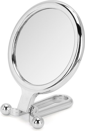 Beautyyy Kosmetikspiegel doppelseitig mit 5-facher Vergrößerung, faltbar und verstellbar, Silber und Weiß