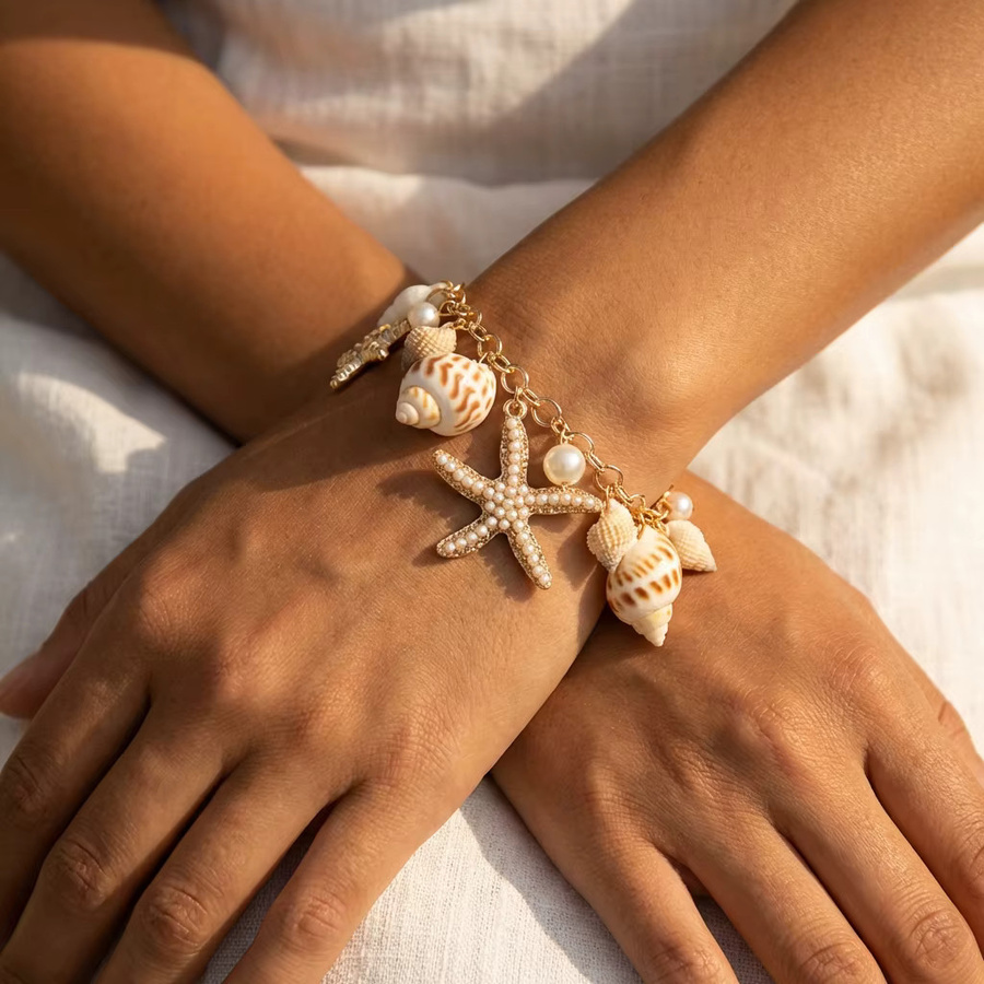 RINHOO FRIENDSHIP Armband, Gold, Perle, Damen, Böhmischer Stil - Bild 4