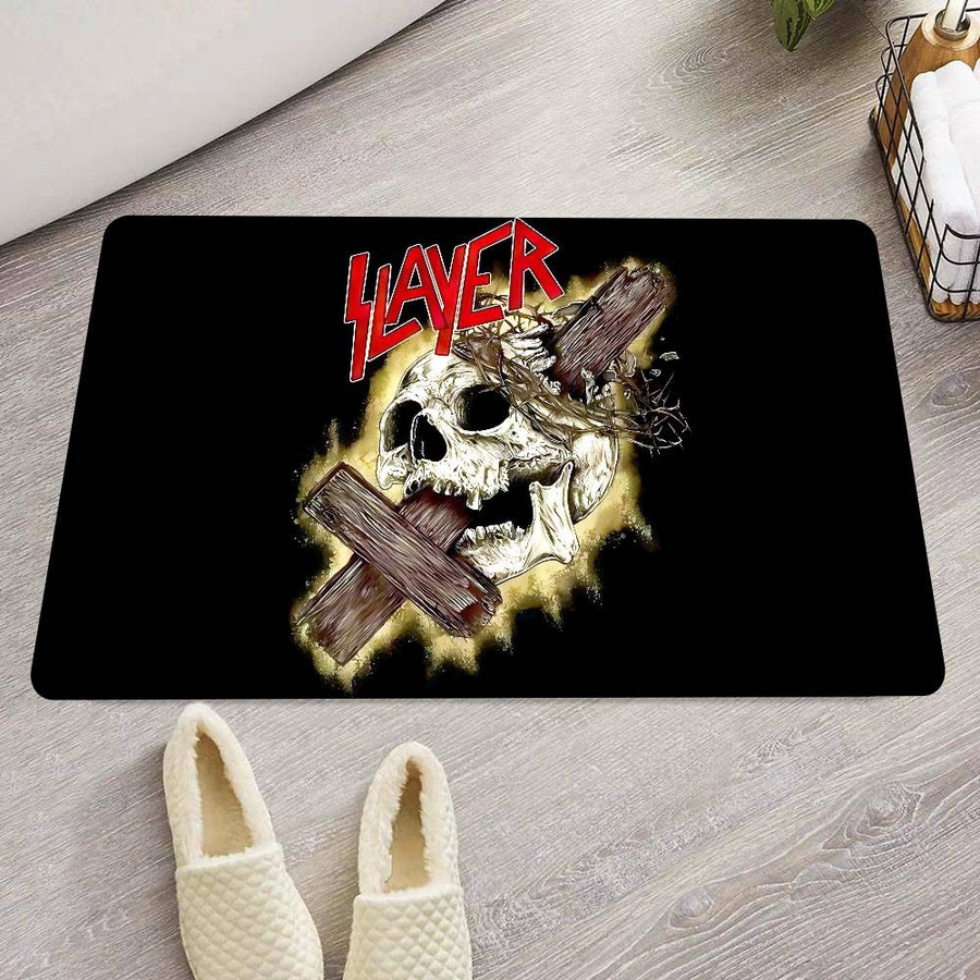 Karpetti Rutschfeste Fußmatte S-Slayer Heavy Metal Band Design, Schwarz, B/T: 80 x 50 cm - Bild 2