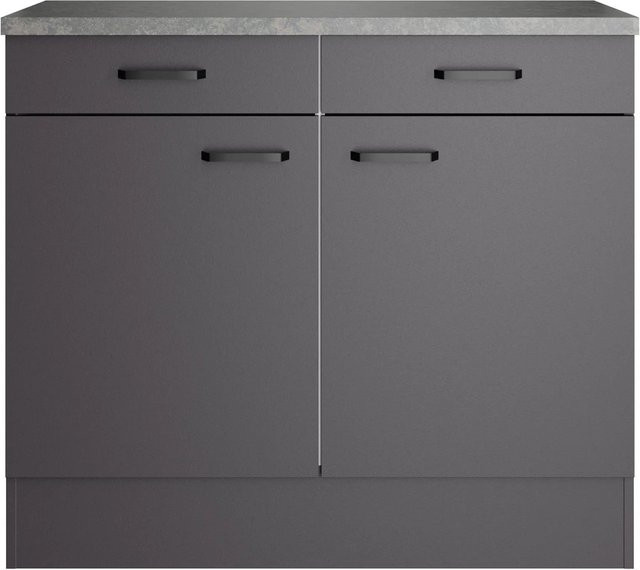 OPTIFIT Unterschrank Kiel420 für die Küche, Anthrazit Matt, B/T/H: 100 x 50 x 88 cm - Bild 1