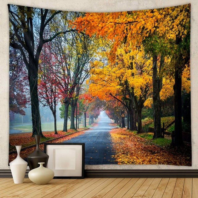 VIKAMA Wandteppich Summer Foothills mit grüner Landschaft als dekorative Wanddekoration für dein Wohnzimmer oder Schlafzimmer, mehrfarbig - Bild 1