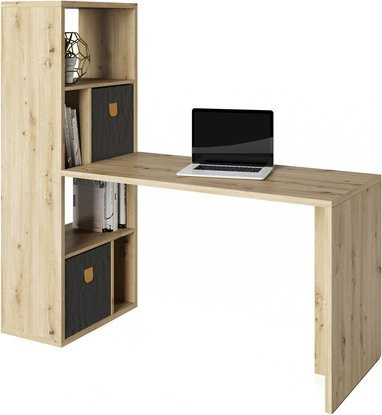 PHOENIX Raumteiler-Regal Fortuna mit Schreibtischanbau, beige, B/H/T: 58 x 146,6 x 34 cm - Bild 1