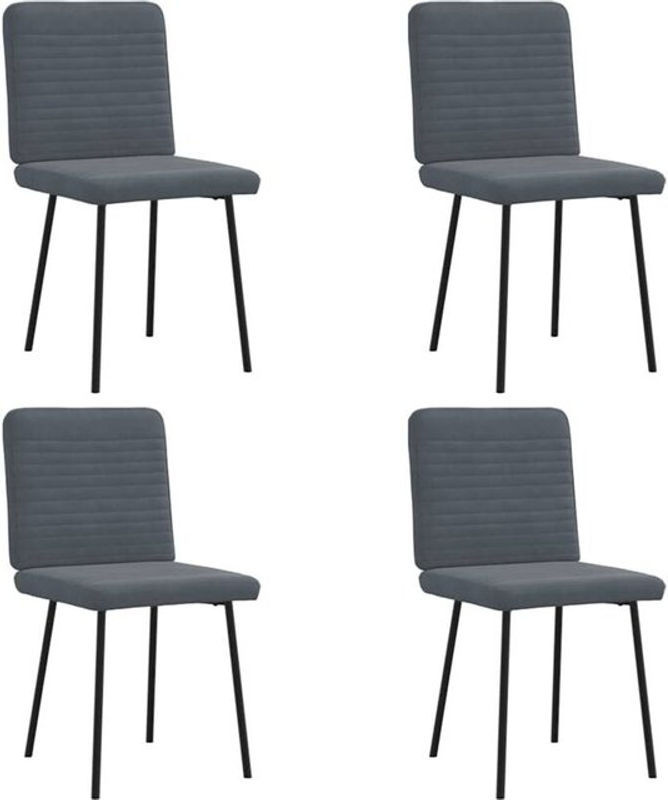 4er Set Esszimmerstühle aus Samt in Anthrazit Grau von vidaxl im modernen Design - Bild 1