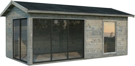 Palmako Gartenhaus Amanda Slide in Grau aus Fichtenholz mit Satteldach und Fußboden, B/T/H: 595 x 300 x 280 cm - Bild 2