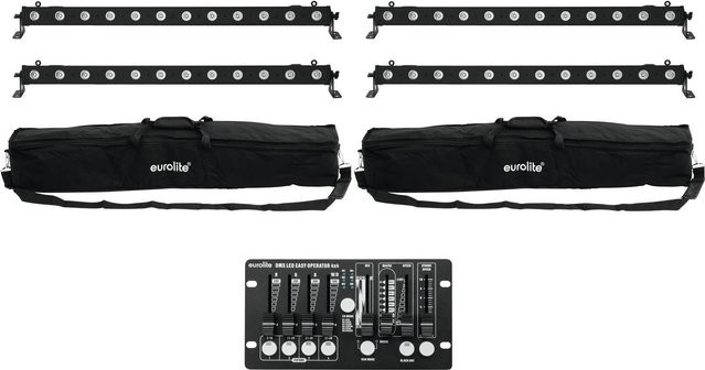 EUROLITE LED BAR-12 QCL RGBW Set in Schwarz mit 4x LED Bars, 2x Soft-Bags und Controller - Bild 1
