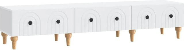 vidaXL TV-Schrank mit Schubladen in Weiß, modernes Design für dein Wohnzimmer, B/T/H: 147 x 34,5 x 30 cm - Bild 1