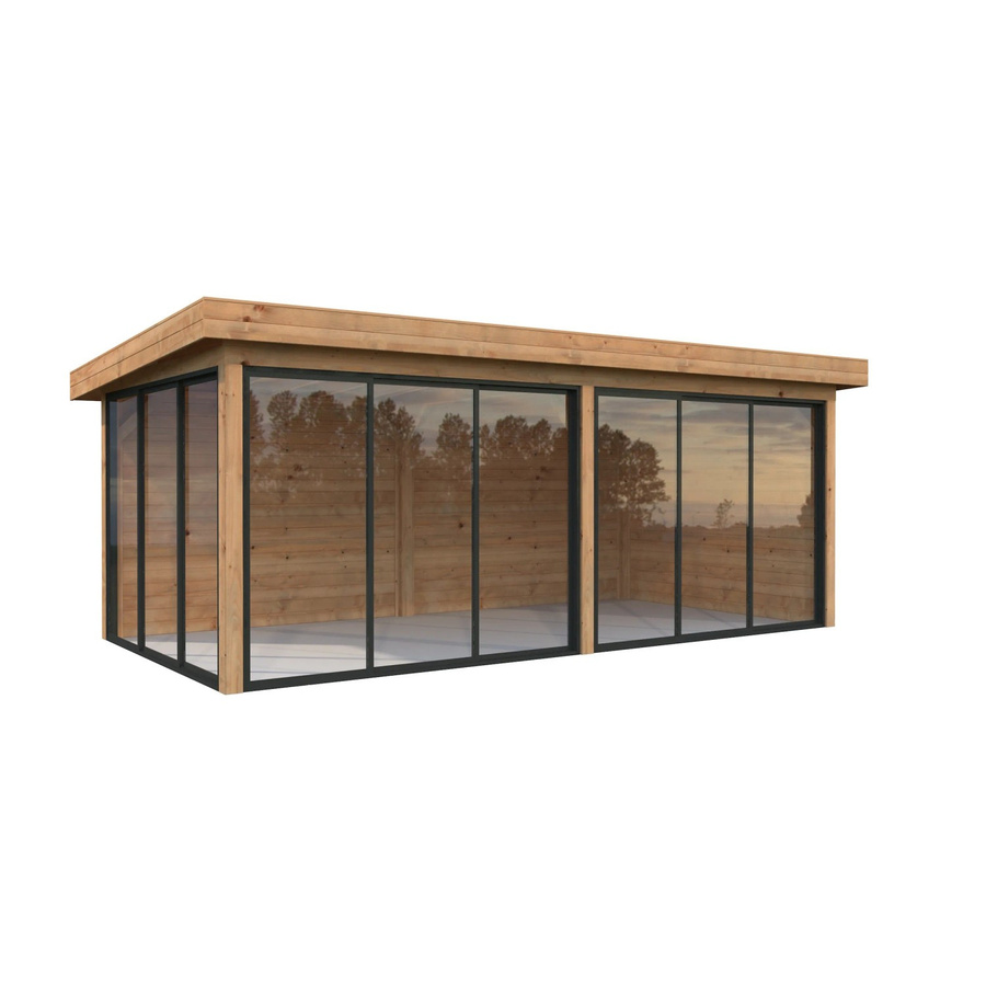 Palmako Pavillon Lenna Set 402 Slide aus Fichtenholz in Braun mit Pultdach und ESG-Verglasung B/H/T: 588 x 245 x 300 cm - Bild 2