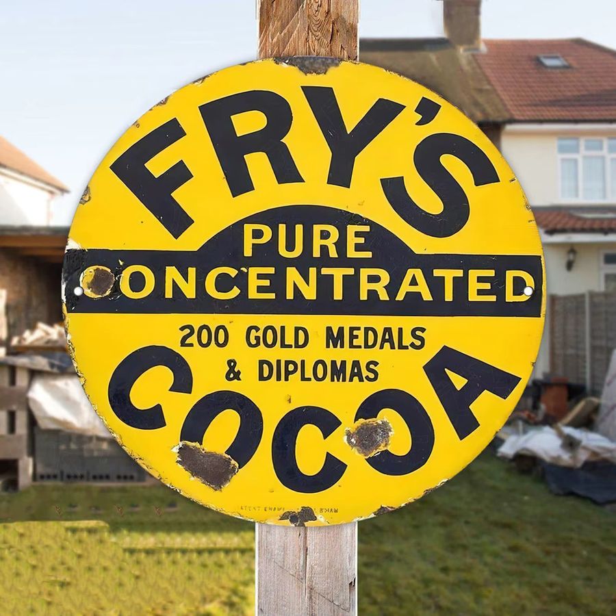 Vintage Fry'S Pure Concentrated Cocoa Aluminium-Wanddekoration, rund, Durchmesser: 19,99 cm - Bild 6
