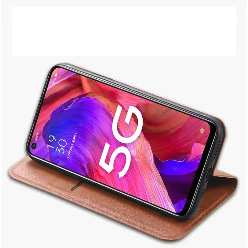 VIVO Retro Luxus Leder Hülle mit Magnet-Flip-Funktion für X200 Pro Mini X300 X100 X90 X80 in Rot und Braun - Bild 5