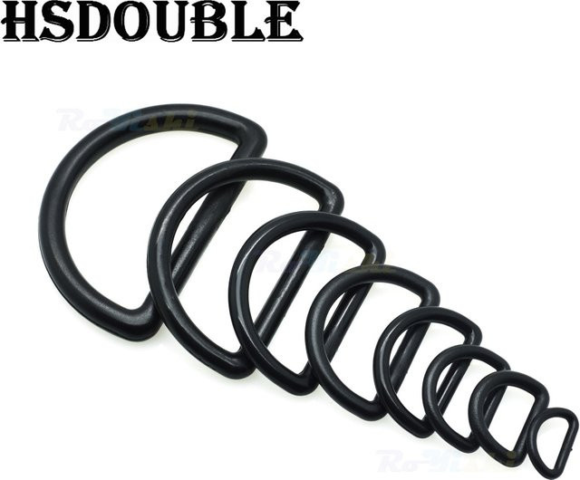 HSDOUBLE D-Ring Schnallen aus Kunststoff für Gurtband in Schwarz, 10er Paket - Bild 1