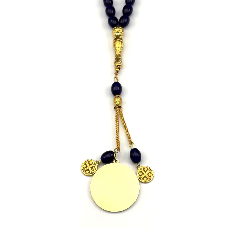 JYTF Autoanhänger Edelstahl, Gold, Glas-Gebetsperlen, Unisex - Bild 3