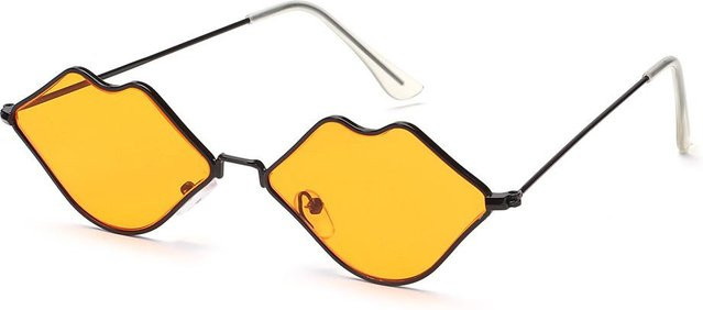 LnarVigo Sonnenbrille Cat-Eye, Metall, Vollrand, Black-Orange, Unisex - Bild 1