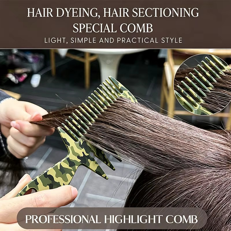 3-teiliges Camo Pompadour Kamm-Set, Hitzebeständiger Friseur-Stylingkamm für Herren - Bild 3