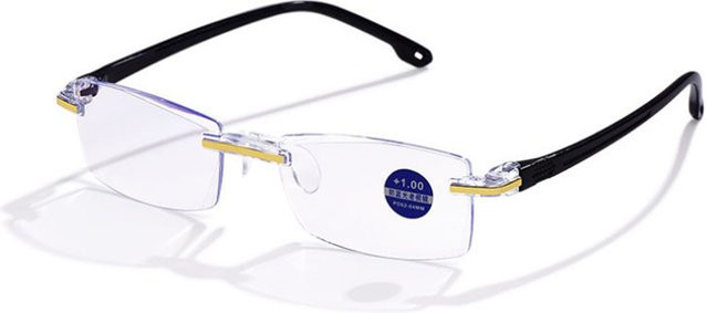 ZUXUB Lesebrille, randlos, rechteckig, Metall - Bild 1