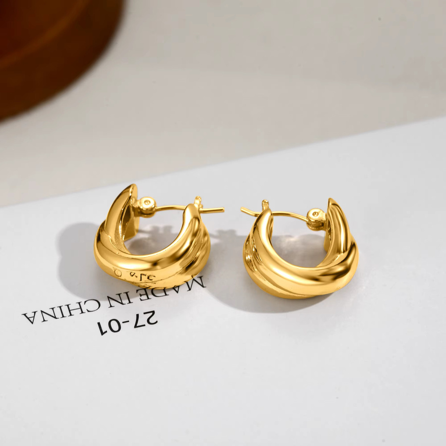 Creolen amofa, Edelstahl, Gold, Damen - Bild 3
