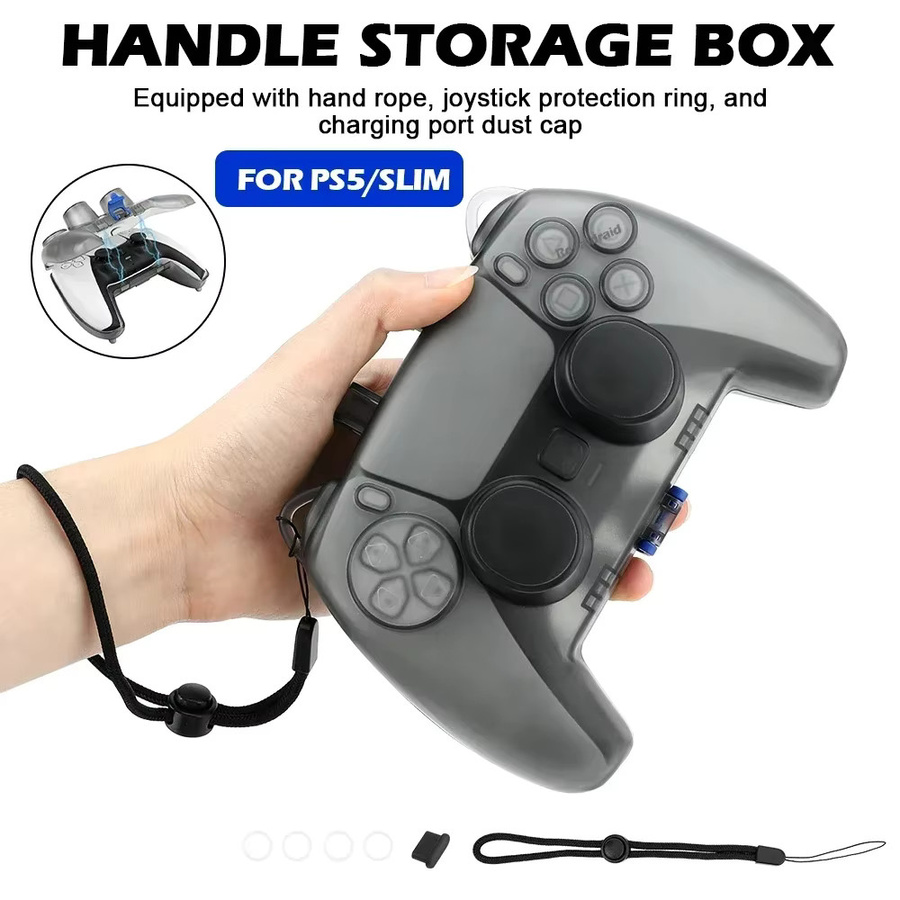 Ispoofer Transparente Schutzhülle für PlayStation PS5-Controller mit Ladeanschluss als Aufbewahrungsbox - Bild 3