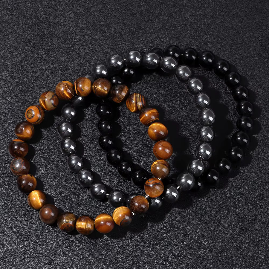 vinswet Armband Set, Naturstein, Perlen, Herren - Bild 2