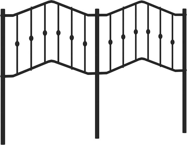 vidaXL Ersatz-Kopfteil aus Metall in Schwarz, klassisches Design, Breite: 135 cm - Bild 1