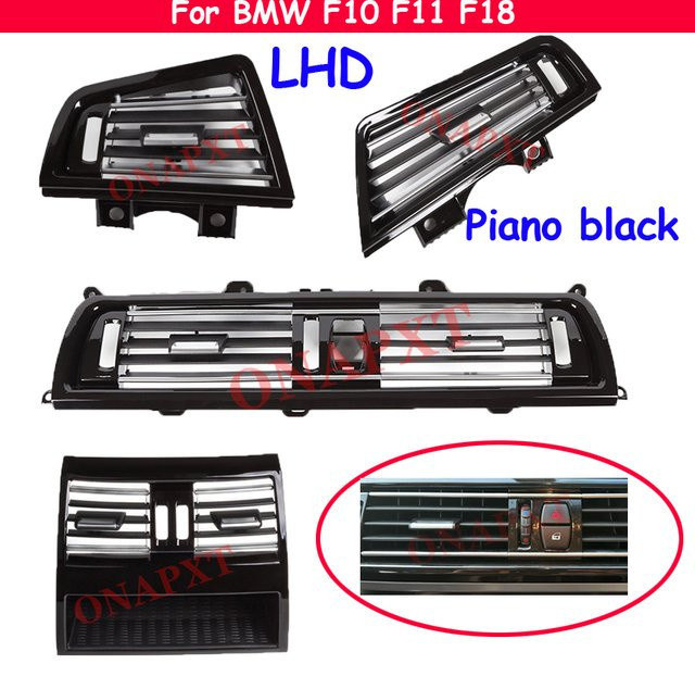 ONAPXT Klavierlack Zierleisten Set in Schwarz für BMW 5er F10 F11 F18 520i 525i 528i 530i für Konsole, Grill, Dashboard und Klimaanlage - Bild 1