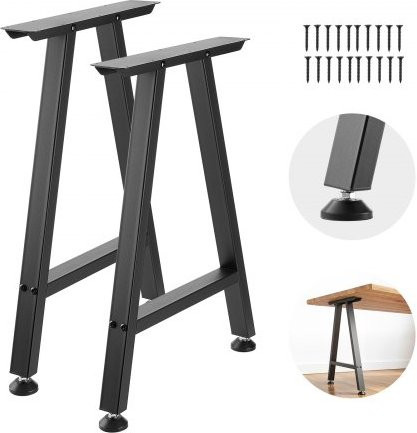 VEVOR Tischbeine aus Carbonstahl in Schwarz, Trapezform, Set mit 2 Stück, H x B: 74,0 x 55,0 cm - Bild 1