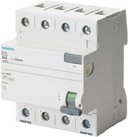 Siemens FI-Schutzschalter 5SV4344-0GV01 RCD AC 40A 0,03A 400V in Weiß - Bild 1